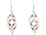 Diamond Cut Earrings in Sterling Silver with Rose Pink Plating